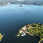 Drone shot birds eye view of the Sooke Basin
