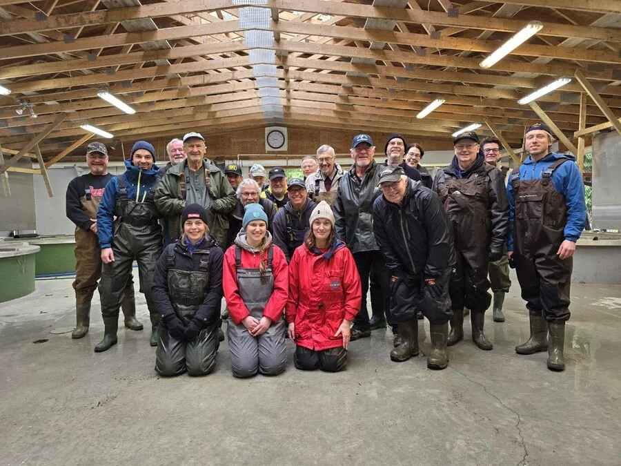 Volunteer team photo at Sooke River Jack Brooks Hatchery